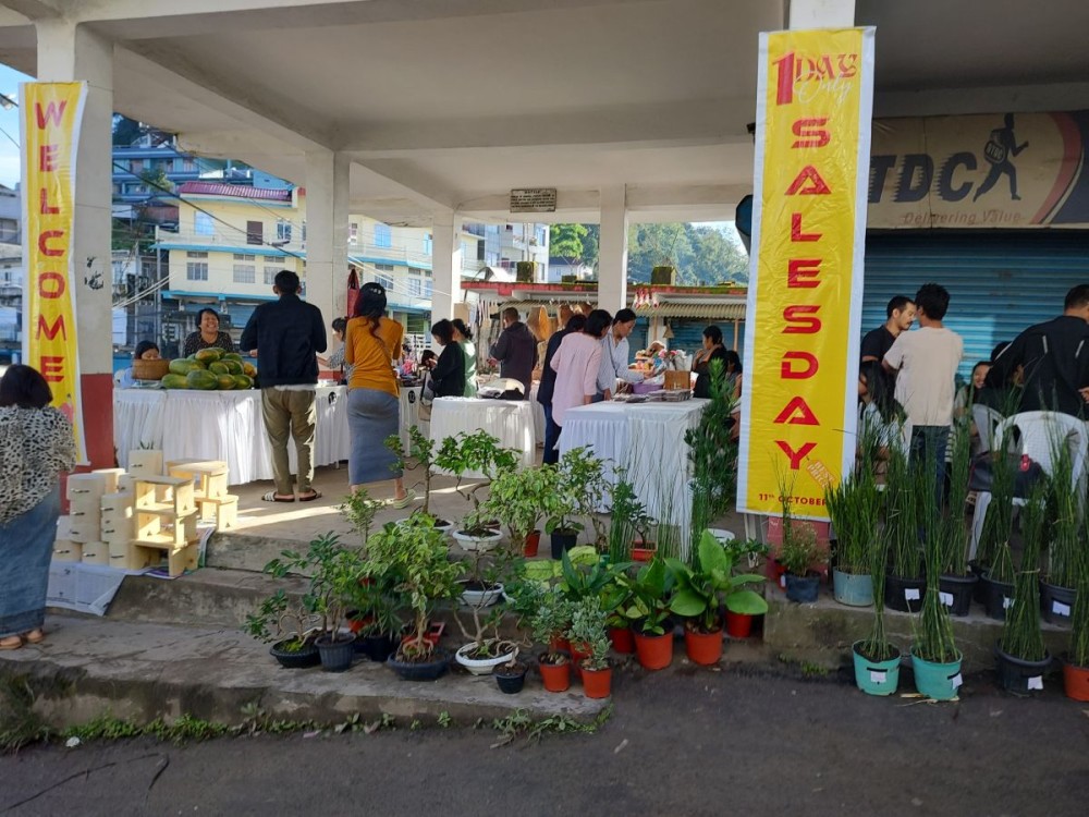 Entrepreneurs and artisans display their locally made products during the second edition of the Aliba Fellowship Sales Day held at Imlong Place, Mokokchung, on October 12.
